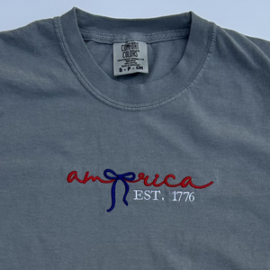 ’America Est. 1776’’ Patriotic Coquette Embroidered Apparel - Apparel