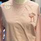 Pink embroidered shirt from Twist & Thread Co. with cupid and martini glass heart design