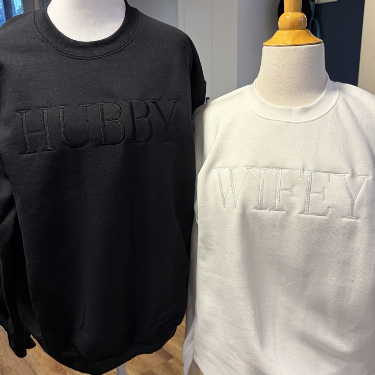 Custom Bridal Wifey and Hubby Personalized Bride Apparel - Long Sleeve Tee / S - Apparel