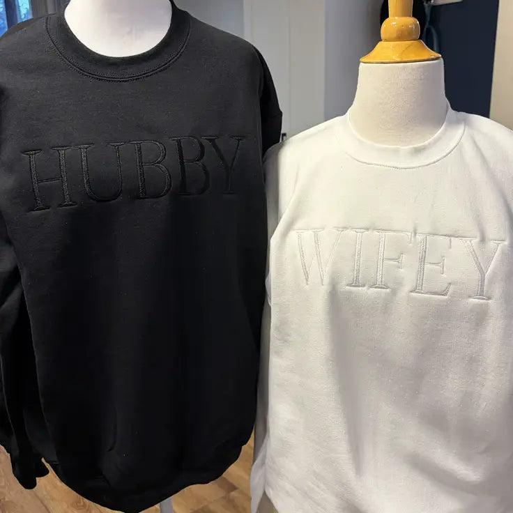 Custom Bridal Wifey and Hubby Personalized Bride Apparel - Long Sleeve Tee / S - Apparel