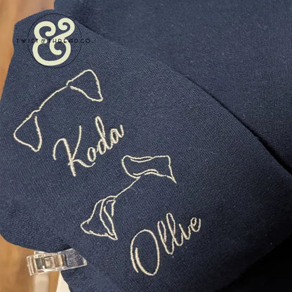 Custom Dog Dad Embroidered Apparel | Personalized Dog Ear & Name Sleeve - Apparel