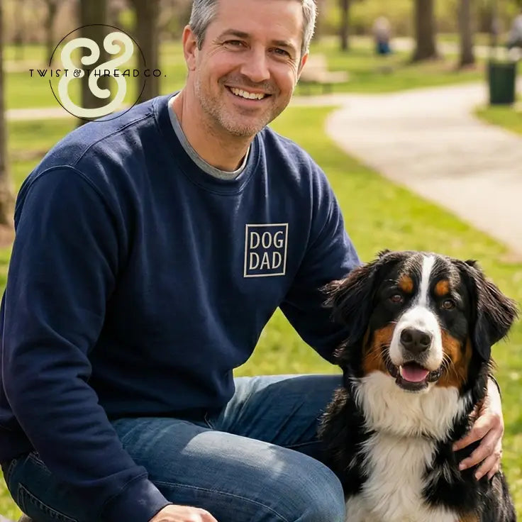 Custom Dog Dad Embroidered Apparel | Personalized Dog Ear & Name Sleeve - Apparel