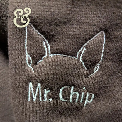 Custom Dog Dad Embroidered Apparel | Personalized Dog Ear & Name Sleeve - Apparel