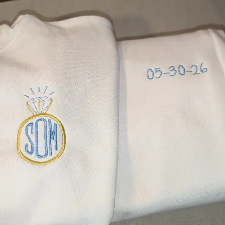 Custom Embroidered Bridal Lounge Set for Wedding Mornings - Loungwwear