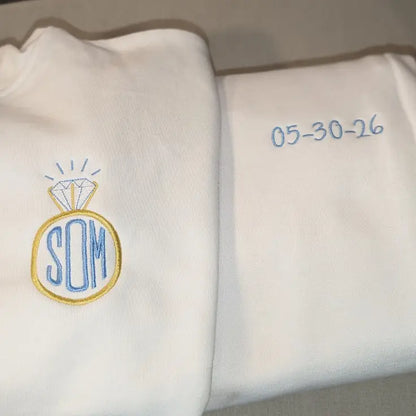 Custom Embroidered Bridal Lounge Set for Wedding Mornings - Loungwwear