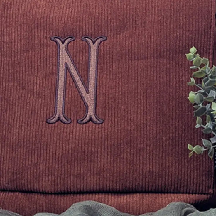Custom Embroidered Corduroy Tote Bag for Modern Wedding Gift - Tote Bag