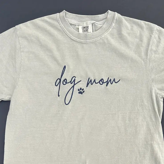 Custom Script Embroidered Dog Mom Sweatshirt - Apparel