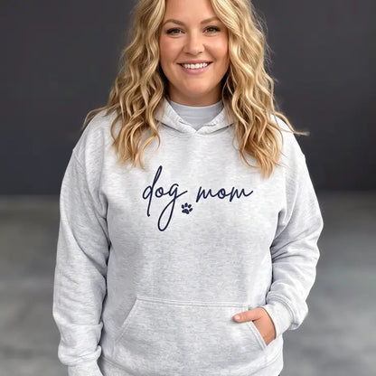 Custom Script Embroidered Dog Mom Sweatshirt - Hoodie / S - Apparel