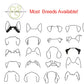 Custom embroidered dog breed outlines variety chart, Twist & Thread Co., most breeds available