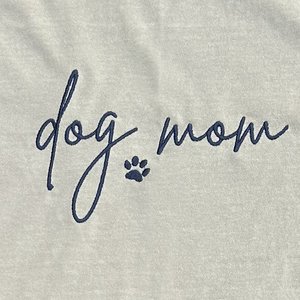 Custom Script Embroidered Dog Mom Sweatshirt - Apparel
