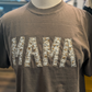 Espresso Floral Applique MAMA Embroidered Comfort Colors T-Shirt - Apparel