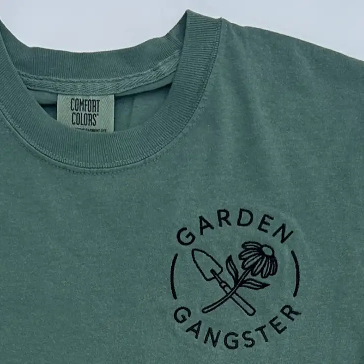 Garden Gangster Embroidered Comfort Colors Yard Work T-Shirt - Apparel