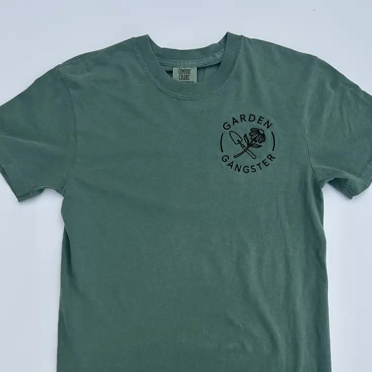 Garden Gangster Embroidered Comfort Colors Yard Work T-Shirt - Apparel