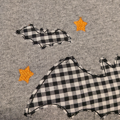 Sweatshirt Halloween chauve-souris brodée pour la saison effrayante