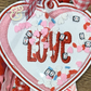 Heart Shaker Bag Tag - Embroidered "LOVE" Valentine's Accessory