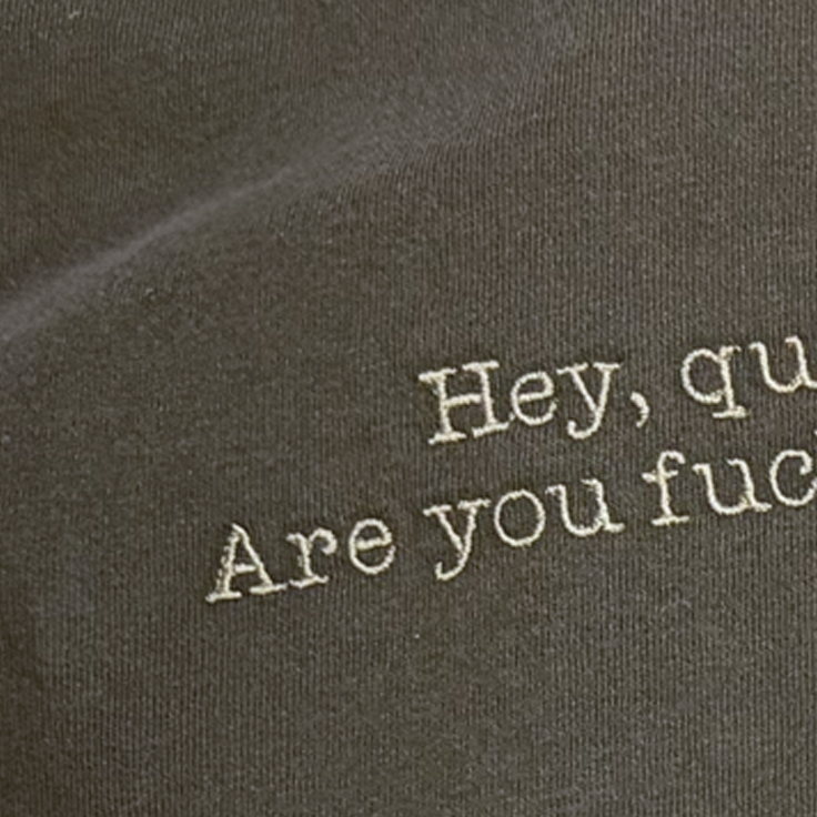 Hey Quick Question Funny Embroidered Comfort Colors T-Shirt - Apparel