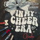 Personalized cheer era glitter sign with silver bow, star accents, and decorative clothespins