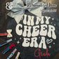 Personalized cheer era glitter sign with silver bow, star accents, and decorative clothespins