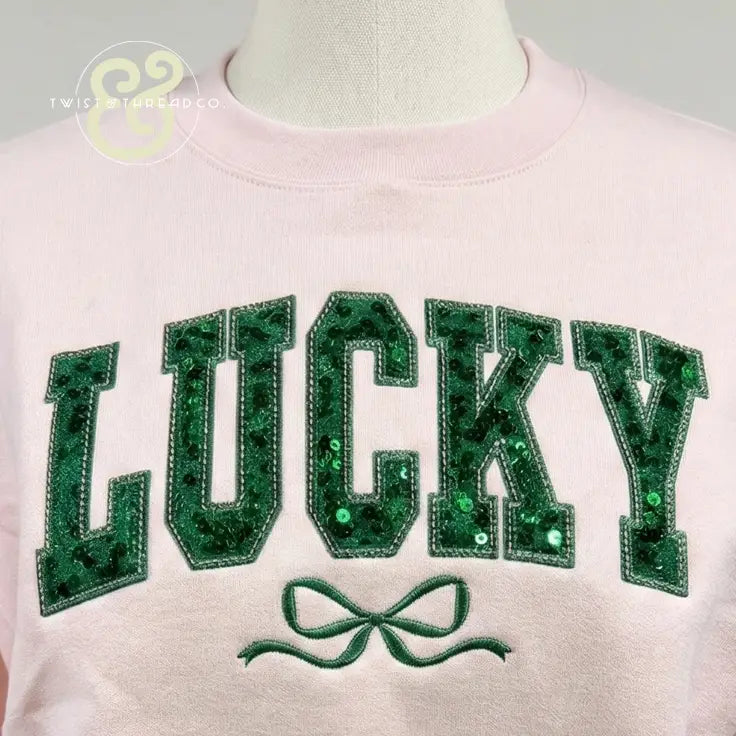 Lucky Sequin Embroidered Appliqué St. Patrick’s Day Sweatshirt & Hoodie - Crewneck / S - Apparel