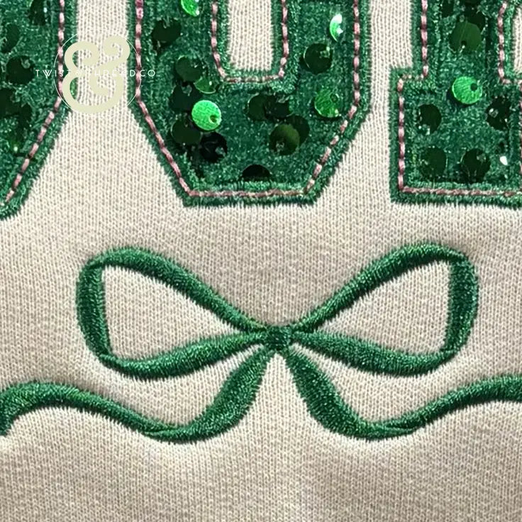 Lucky Sequin Embroidered Appliqué St. Patrick’s Day Sweatshirt & Hoodie - Apparel