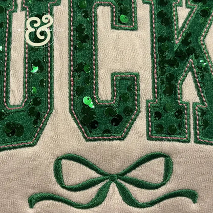 Lucky Sequin Embroidered Appliqué St. Patrick’s Day Sweatshirt & Hoodie - Apparel
