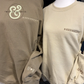 Twist & Thread Co. embroidered beige sweatshirts with Roman numerals and custom initials