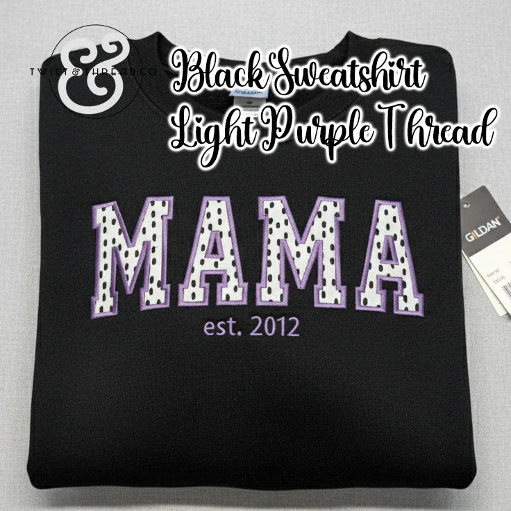 Custom Applique Sweatshirt - Personalized Nana, Mama, Gigi Crewneck - Fabric Letters - Est. Year Embroidery - Grandma Gift