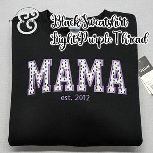 Custom Applique Sweatshirt - Personalized Nana, Mama, Gigi Crewneck - Fabric Letters - Est. Year Embroidery - Grandma Gift