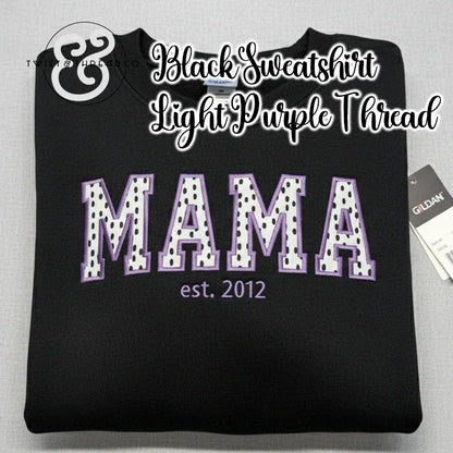 Custom Applique Sweatshirt - Personalized Nana, Mama, Gigi Crewneck - Fabric Letters - Est. Year Embroidery - Grandma Gift