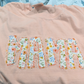 Peachy MAMA Floral Raw Edge Applique Comfort Colors T-Shirt - T-Shirt (Comfort Colors) / S - Apparel