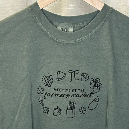 ’Meet Me at the Farmers Market’ Embroidered Apparel - Apparel