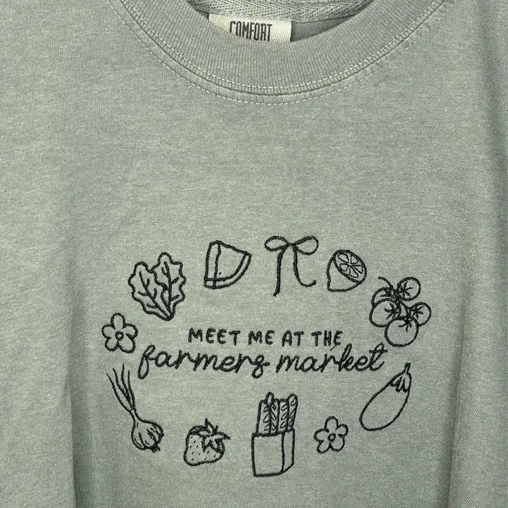’Meet Me at the Farmers Market’ Embroidered Apparel - Apparel