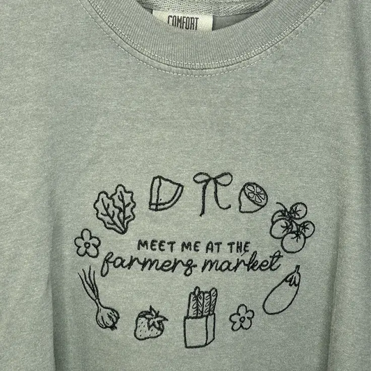’Meet Me at the Farmers Market’ Embroidered Apparel - Apparel