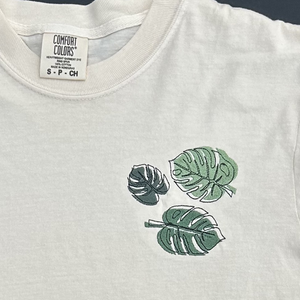 Embroidered Monstera Leaf Comfort Colors Heavyweight Cotton T Shirt - Apparel