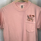 Comfort Colors Embroidered Wildflower Garden Pocket Tee - Apparel