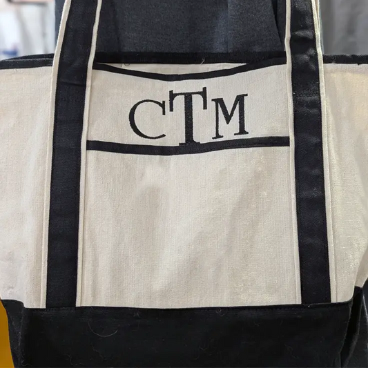 Personalized Monogram Embroidered Canvas Wedding Tote Bag for Brides - Tote Bag