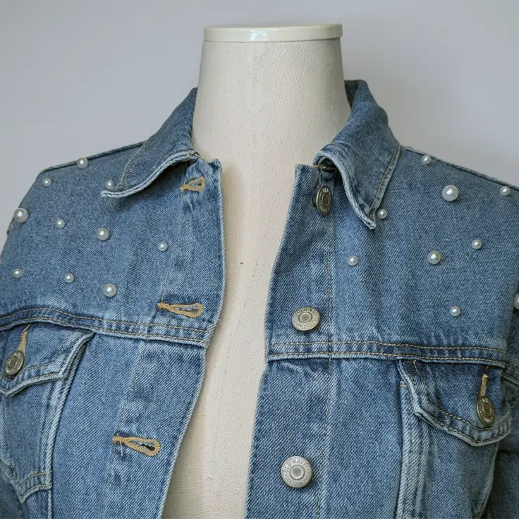 Personalized Mrs Embroidered Bridal Jean Jacket for Wedding events - Apparel