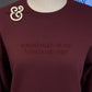 Maroon sweatshirt with text 'sourdough is my lovelanguage' and Twist & Thread Co logo