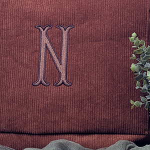 Custom Embroidered Corduroy Tote Bag for Modern Wedding Gift