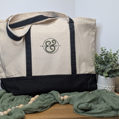 Personalized Monogram Embroidered Canvas Wedding Tote Bag for Brides