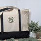 Personalized Monogram Embroidered Canvas Wedding Tote Bag for Brides