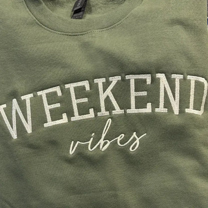 ’Weekend Vibes’ Custom Embroidered Premium Apparel - Apparel