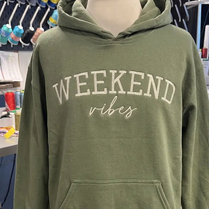 ’Weekend Vibes’ Custom Embroidered Premium Apparel - Hoodie / S - Apparel