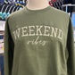 ’Weekend Vibes’ Custom Embroidered Premium Apparel - Crewneck / S - Apparel