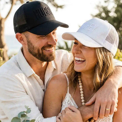Wifey and Hubby Custom Embroidered Trucker Hat - Hats