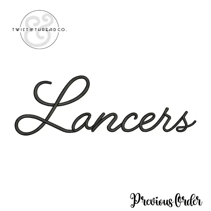 Twist & Thread Co. logo with elegant black script text "Lancers" and decorative "Previous Order" caption
